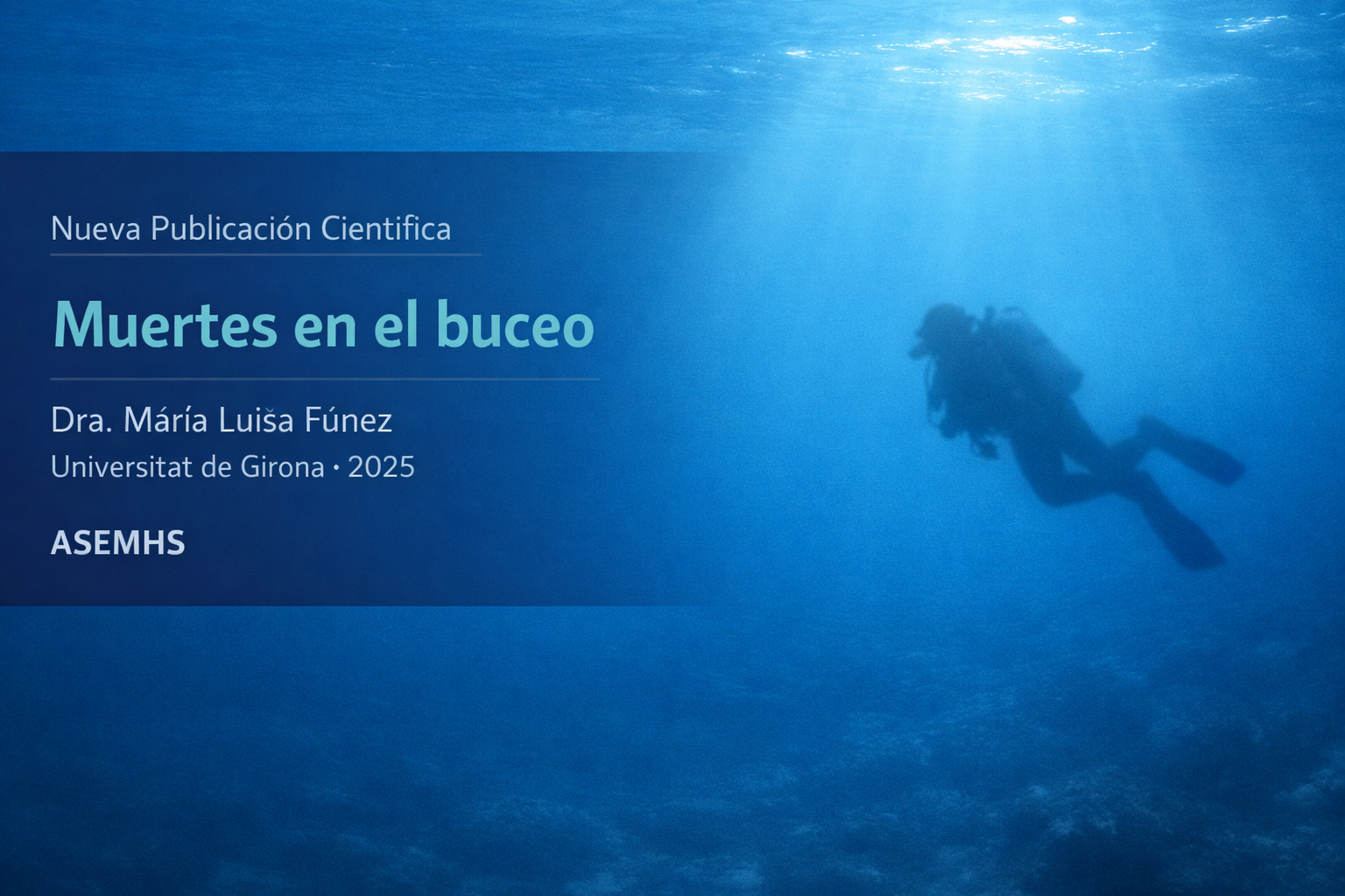 La Dra. María Luisa Fúnez publica su tesis doctoral sobre muertes en el buceo
