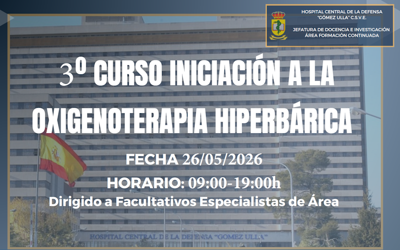 3er Curso de Iniciación a la Oxigenoterapia Hiperbárica para médicos en Madrid